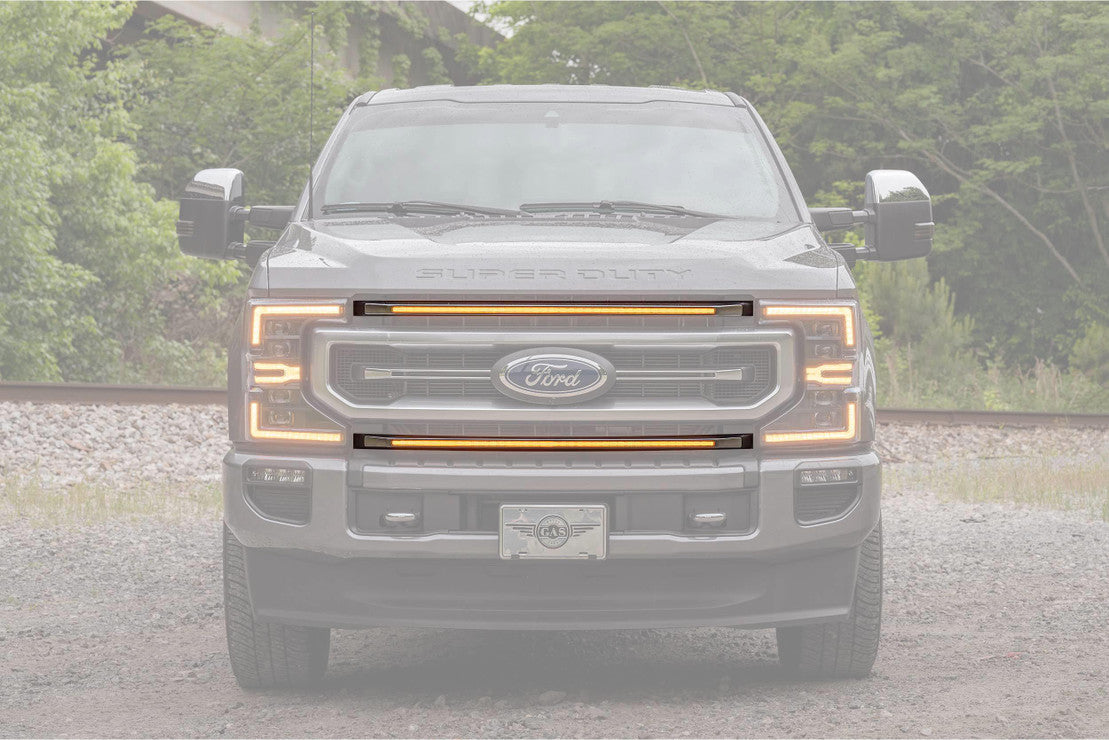 Inserciones de rejilla LED DRL XBG: Ford Super Duty Platinum (20-22)