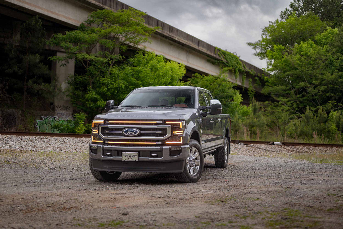Inserciones de rejilla LED DRL XBG: Ford Super Duty Platinum (20-22)