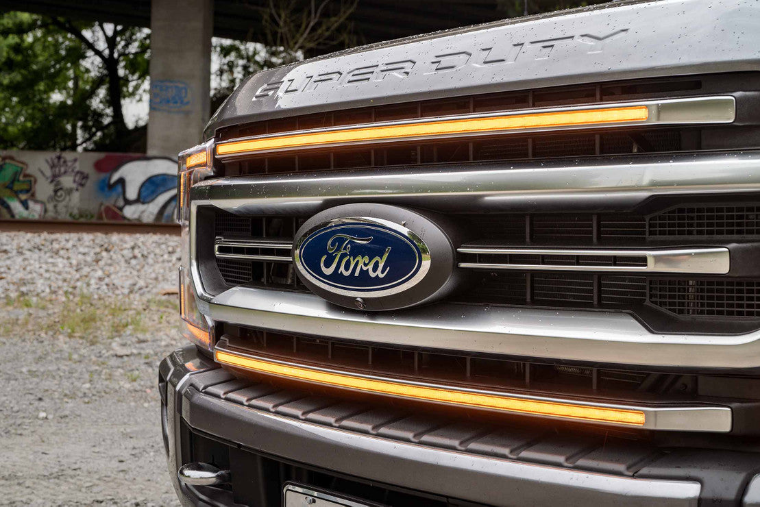 Inserciones de rejilla LED DRL XBG: Ford Super Duty Platinum (20-22)