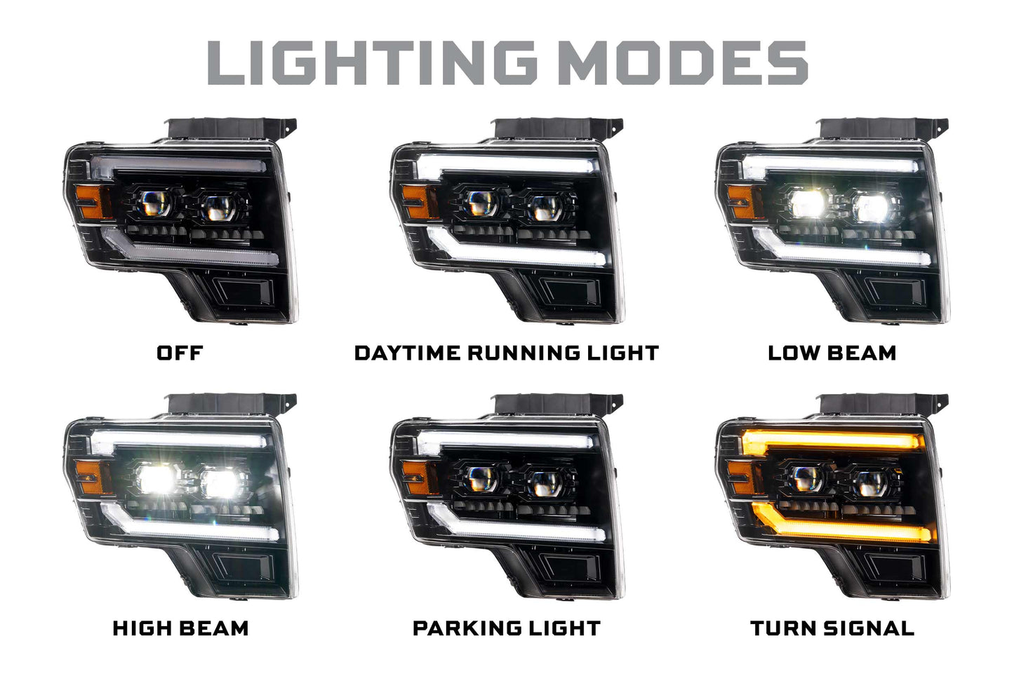 2010-2014 Ford Raptor XB EVO Hybrid LED Headlights