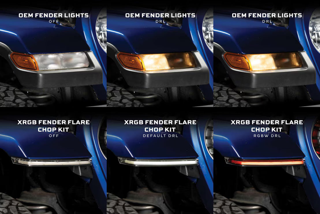 2020+ Jeep Gladiator JT XRGB LED Fender Flare Chop Kit