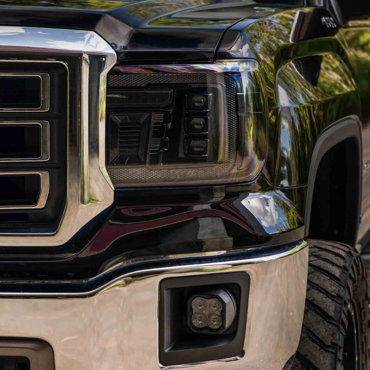 Faros delanteros LED con proyector (luz diurna ámbar) para GMC Sierra 1500 14-18 y GMC Sierra 2500/3500 15-19