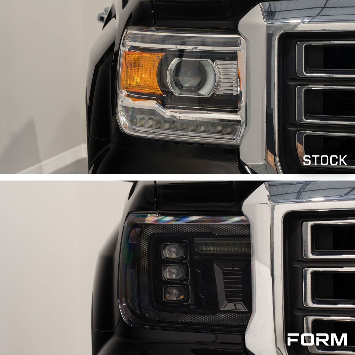 Faros delanteros LED con proyector (luz diurna ámbar) para GMC Sierra 1500 14-18 y GMC Sierra 2500/3500 15-19