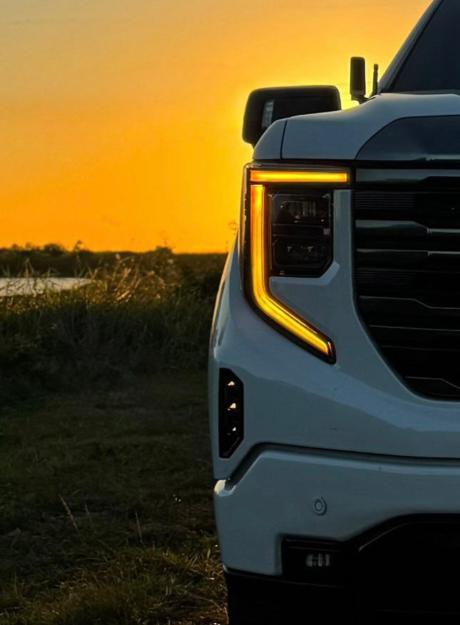 Arnés de faros LED OEM DRL ámbar GMC Sierra 2022+