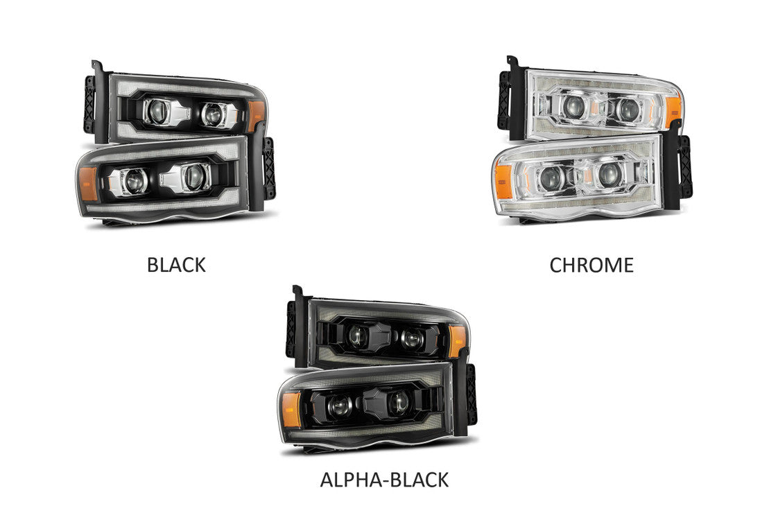 ARex Pro Headlights: Dodge Ram (02-05) - Alpha-Black (Set)