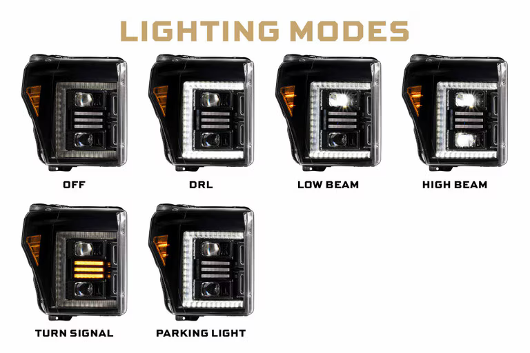 Faros LED híbridos XB: Ford Super Duty (11-16) (par/ajustable)