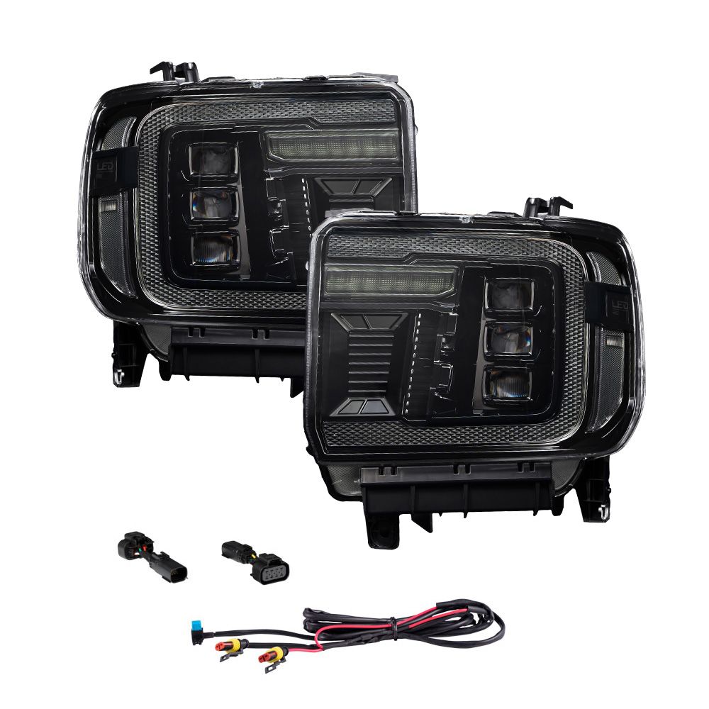 Faros delanteros LED con proyector (luz diurna ámbar) para GMC Sierra 1500 14-18 y GMC Sierra 2500/3500 15-19