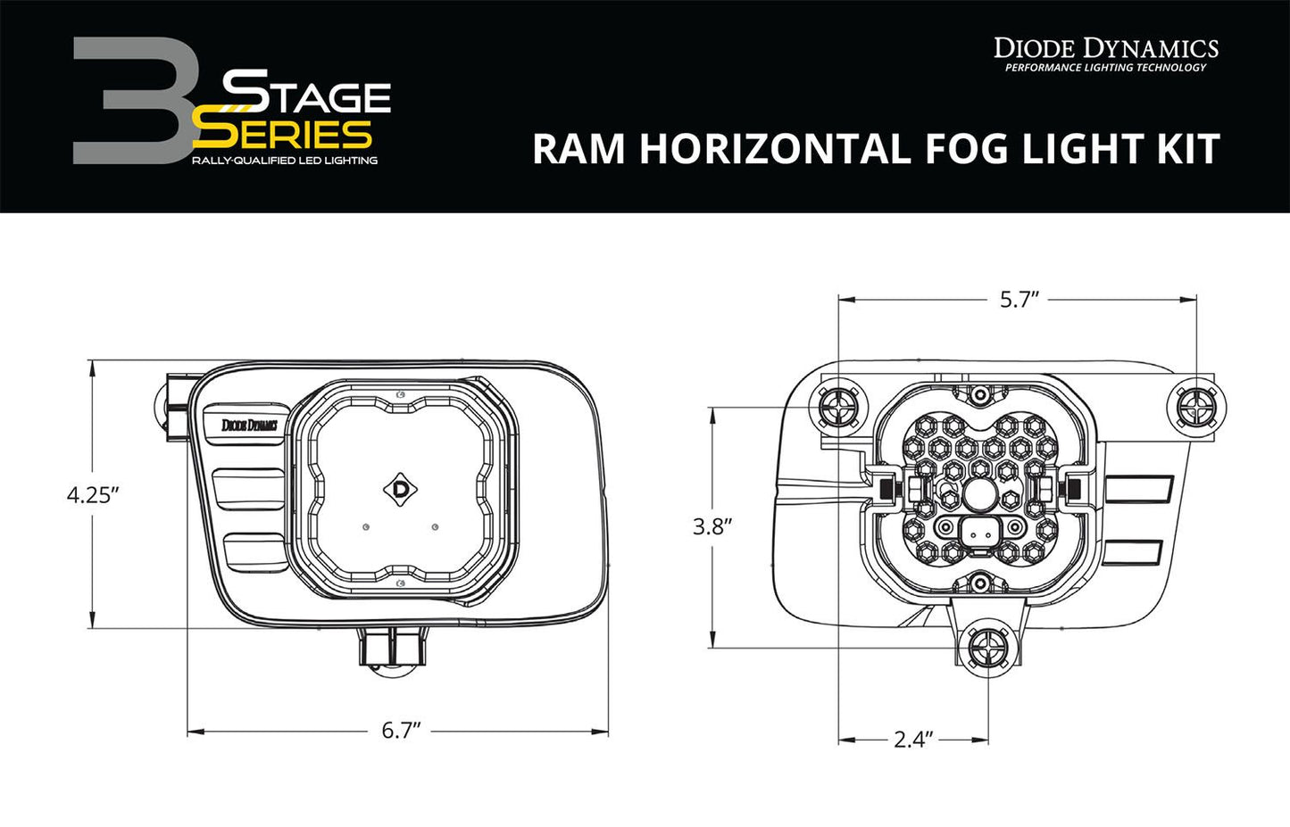 SS3 LED-Nebelscheinwerfer-Kit für Dodge Ram HD 2010–2018