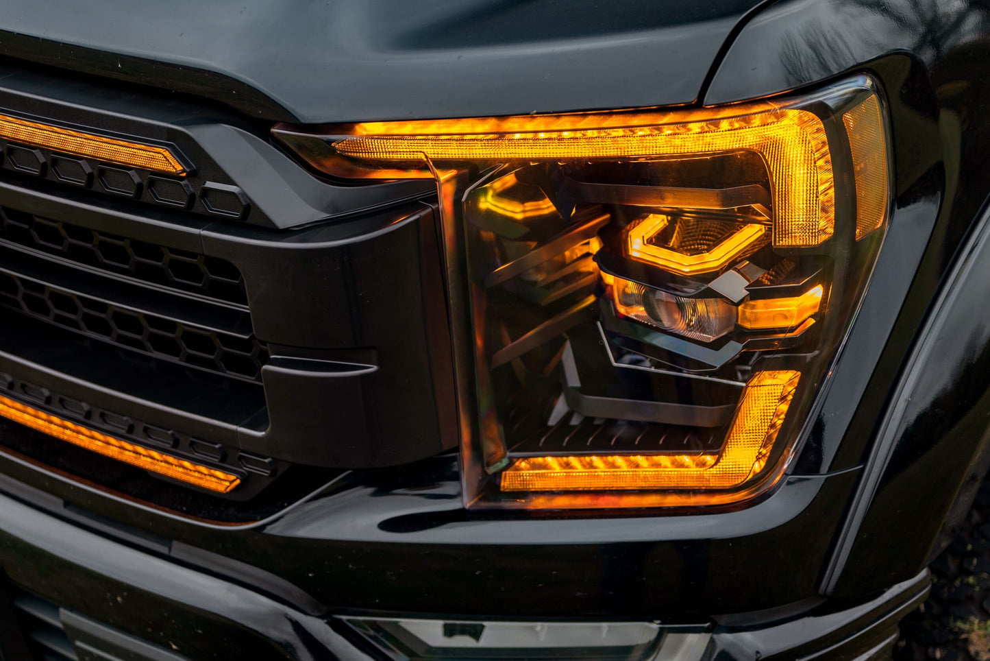Faros delanteros Ford F150 XB 2021-2023: (luz diurna ámbar)