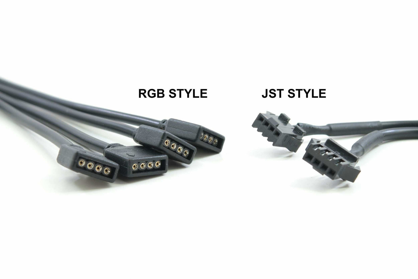 Divisor: conector hembra de 4 cables desnudos a 4 conectores RGB de 4 pines