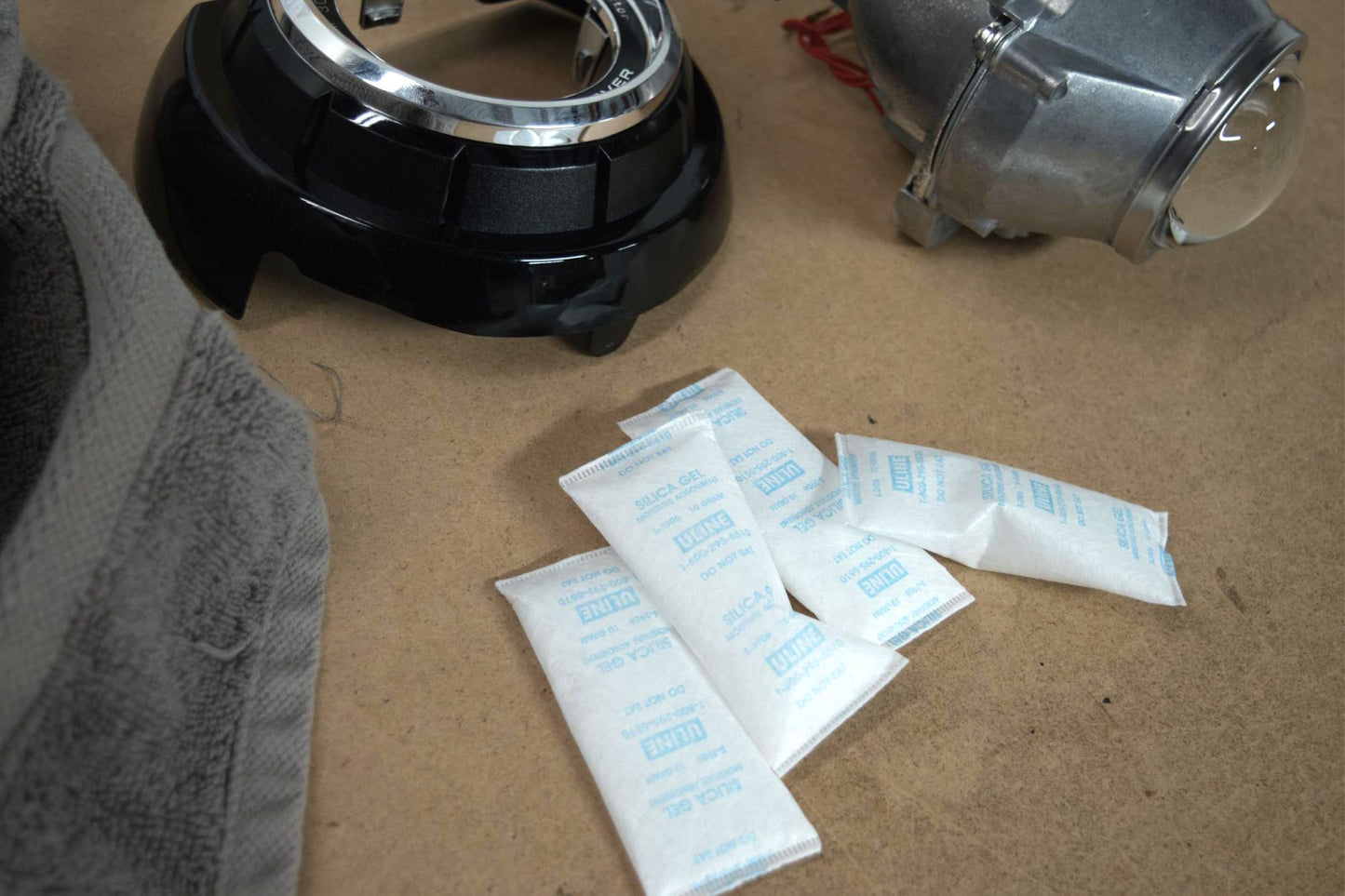 Paquetes humectantes: gel de sílice