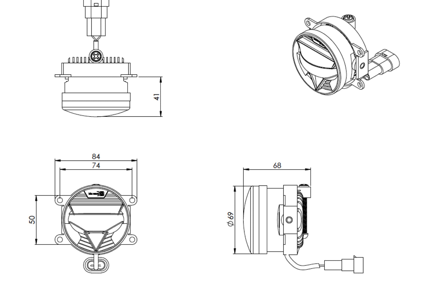 Faros antiniebla LED Morimoto XB: tipo U (par)