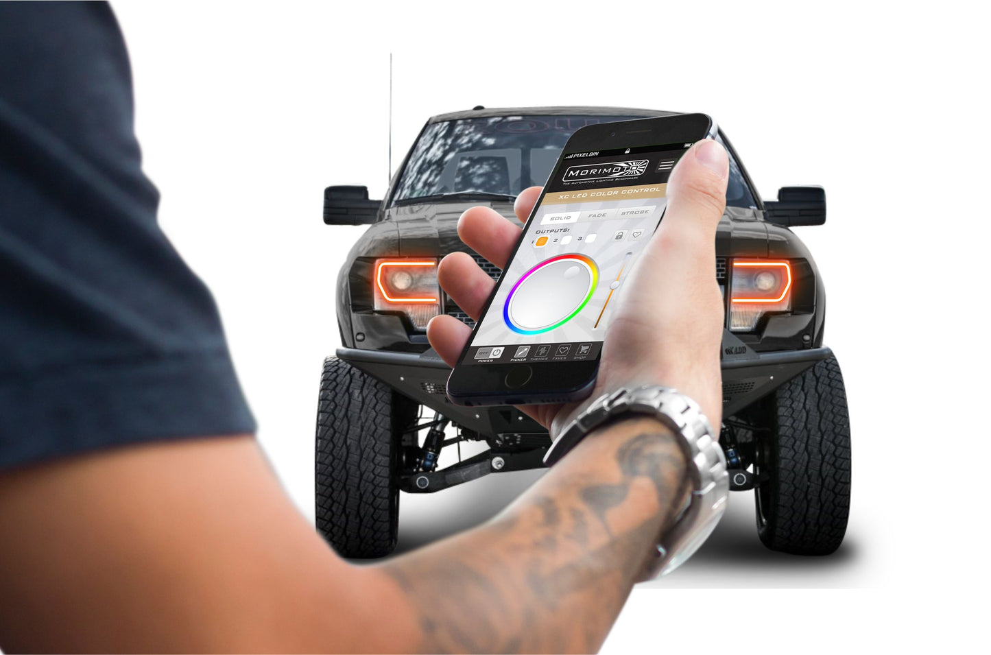 Ford F150 con faros HID OEM (13-14): Halos con prisma de perfil (kit)
