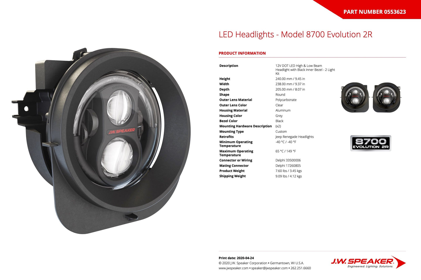 JW Speaker: 8700 - EVOLUTION 2R DOT (Chrome) (SET)