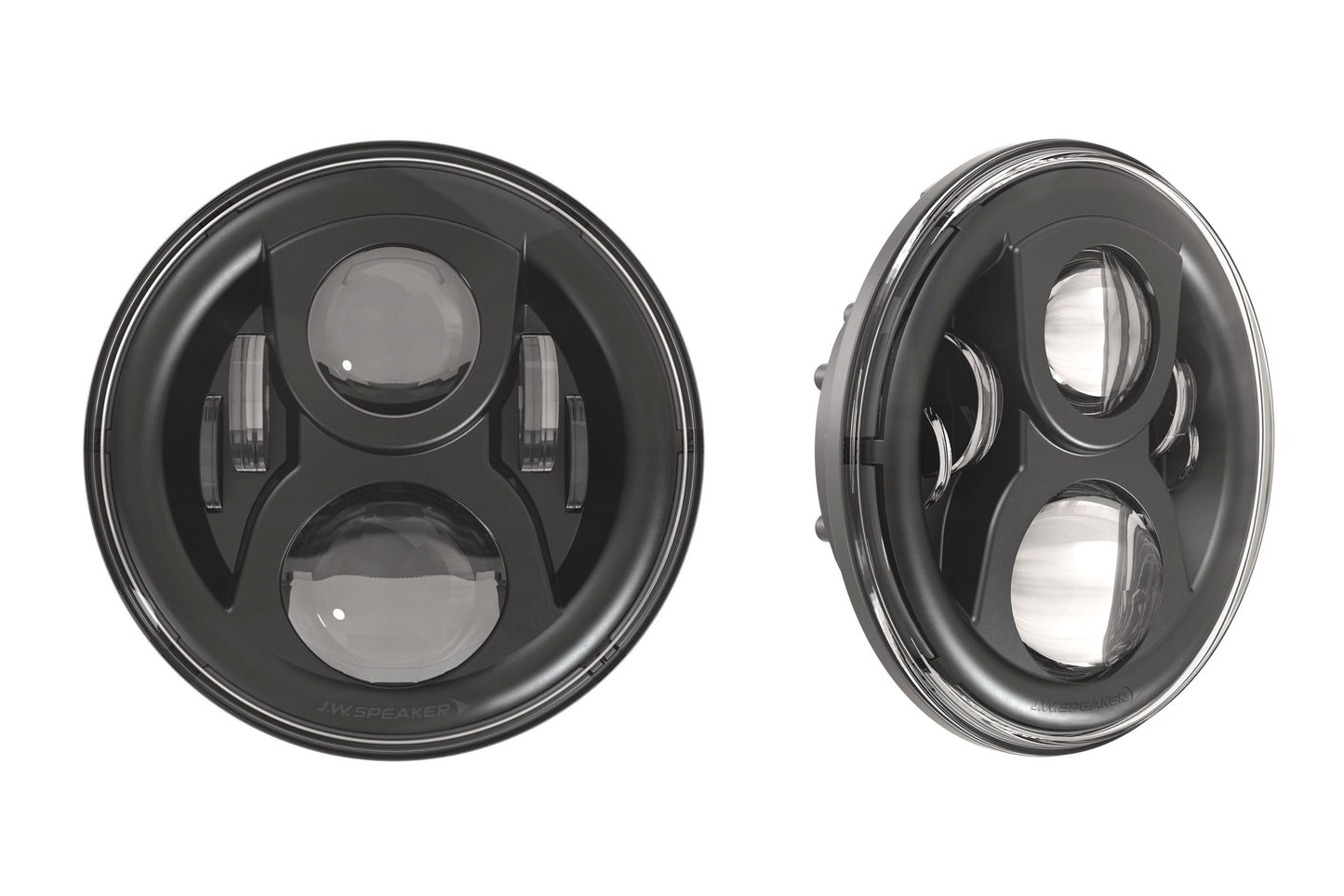 Orador JW: faro delantero DOT 8700-EVO2-DB de 12/24 V (cromado)