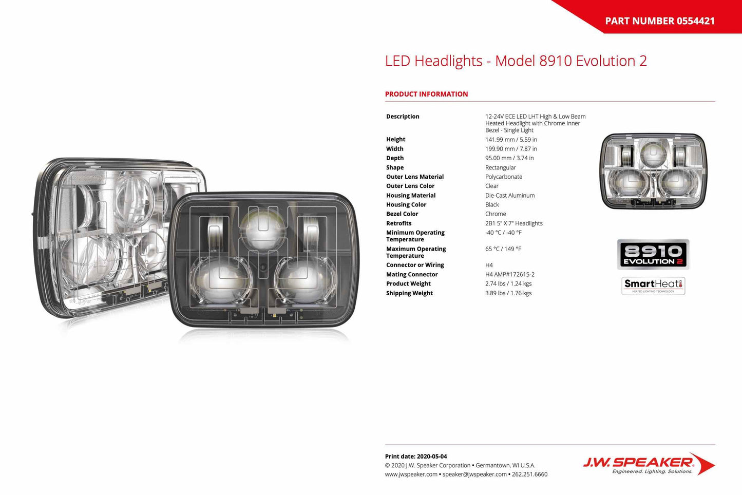 Altavoz JW: 8910 DOT/ECE RHT con calefacción (negro)