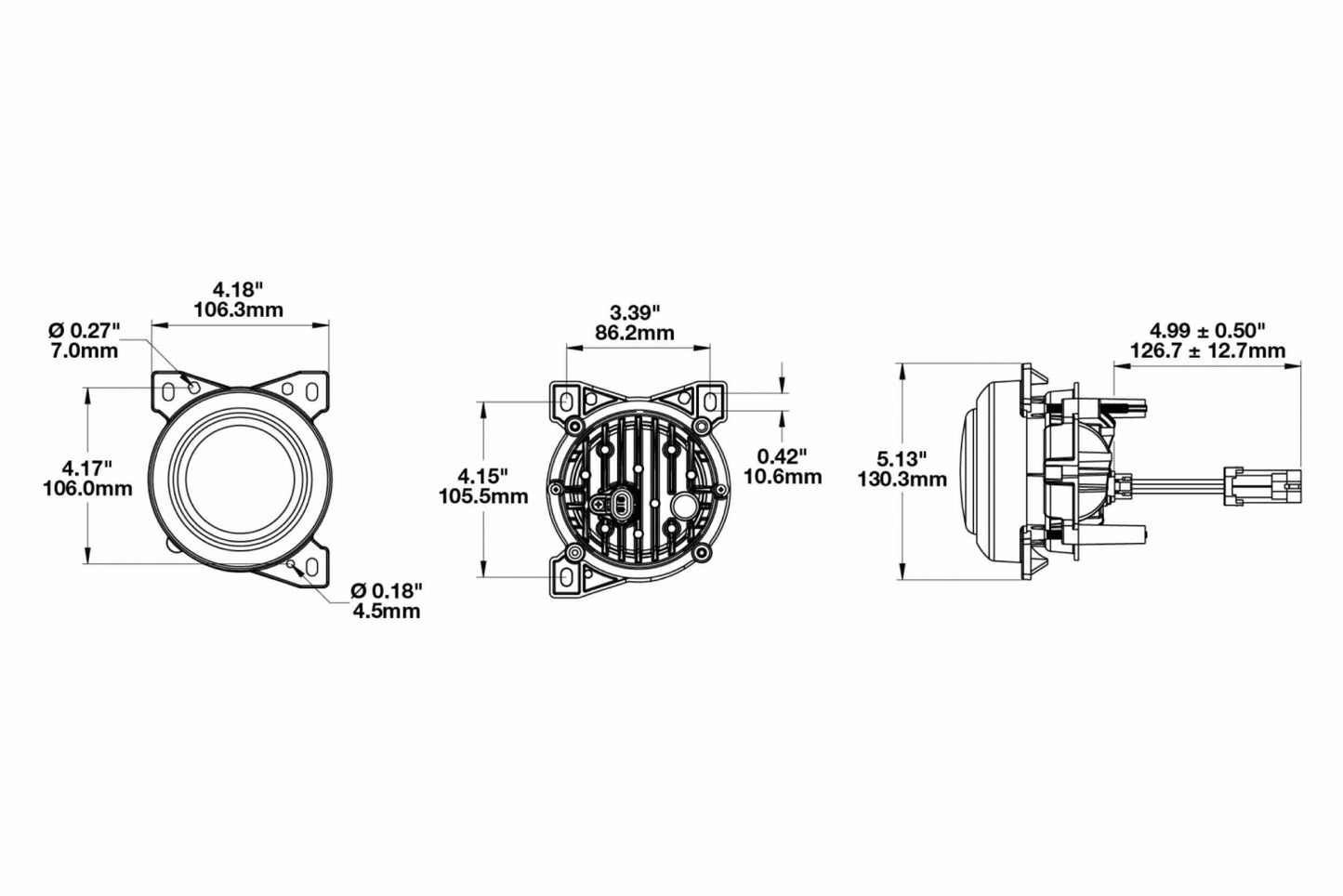 Orador JW: Kit de 2 luces antiniebla LED modelo 95 12-24 V SAE/ECE RHT y LHT
