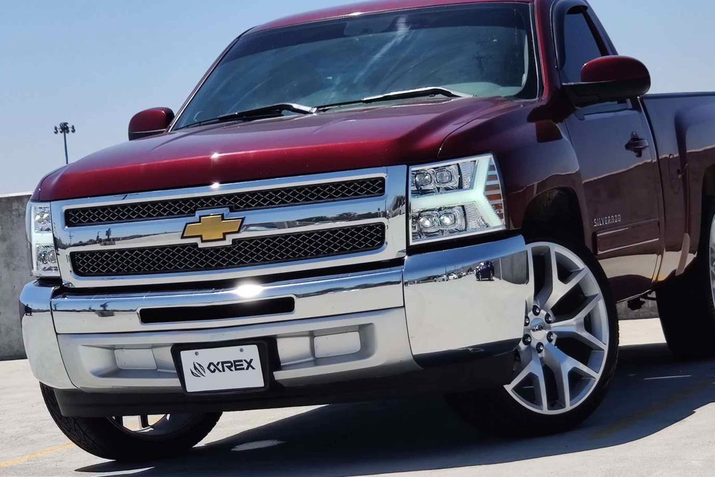 Faros delanteros LED ARex Nova: Chevy Silverado 1500 (07-13) - Negro azabache (juego)