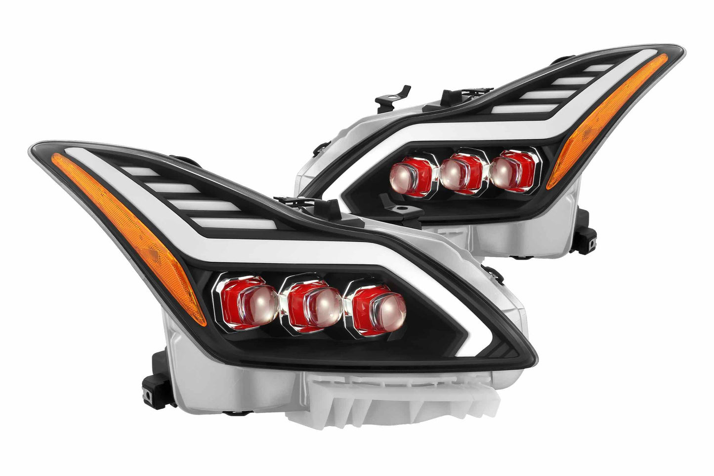 Faros delanteros LED ARex Nova: Infiniti G37 / Q60 (08-15) - Negro mate / Cromado (juego)