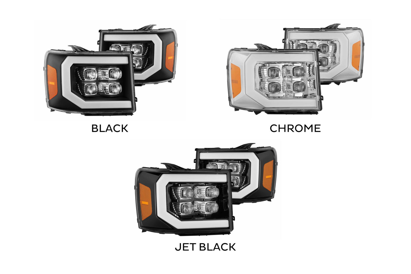 Faros delanteros LED ARex Nova: GMC Sierra (07-13) - Negro (juego)