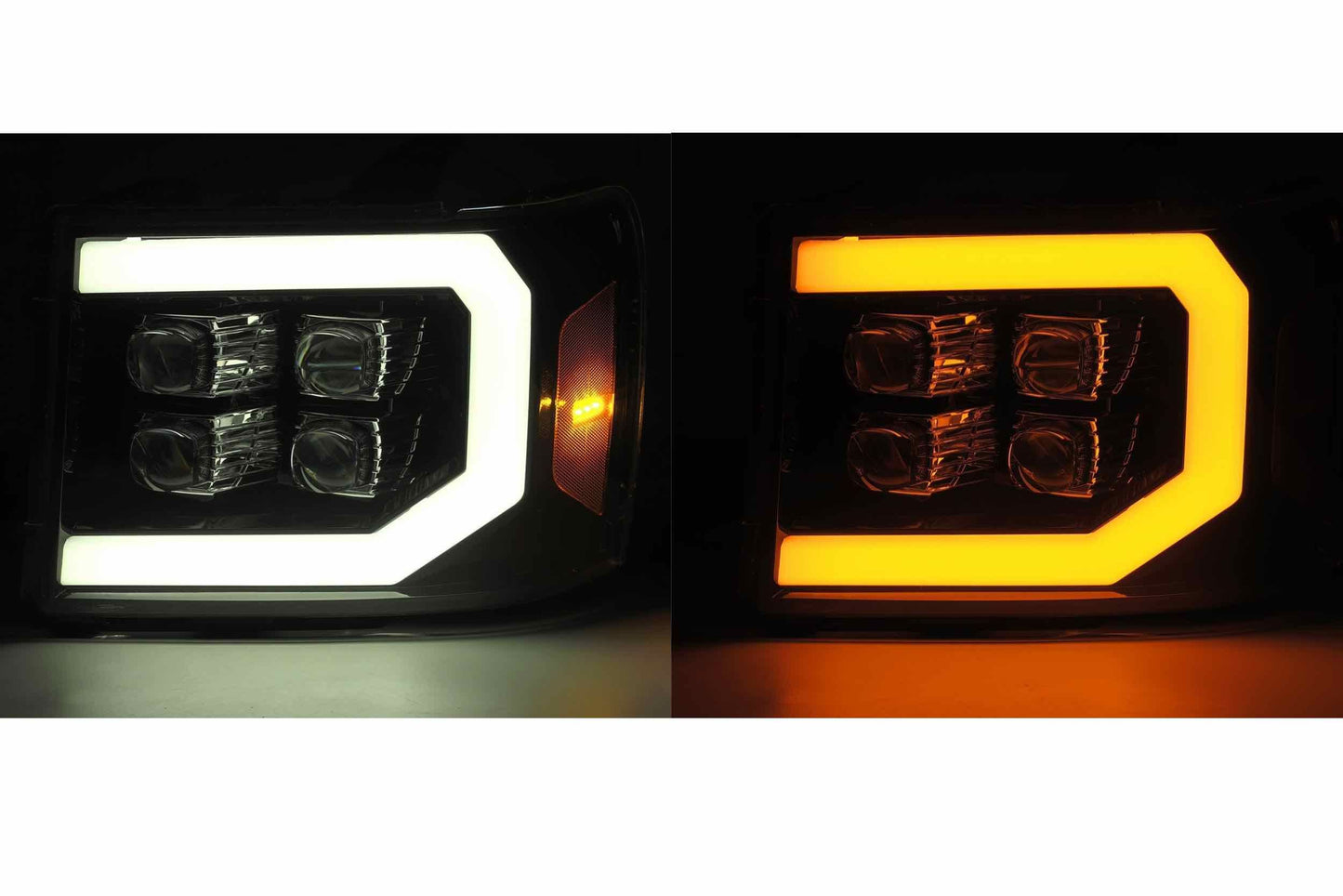 Faros delanteros LED ARex Nova: GMC Sierra (07-13) - Negro (juego)