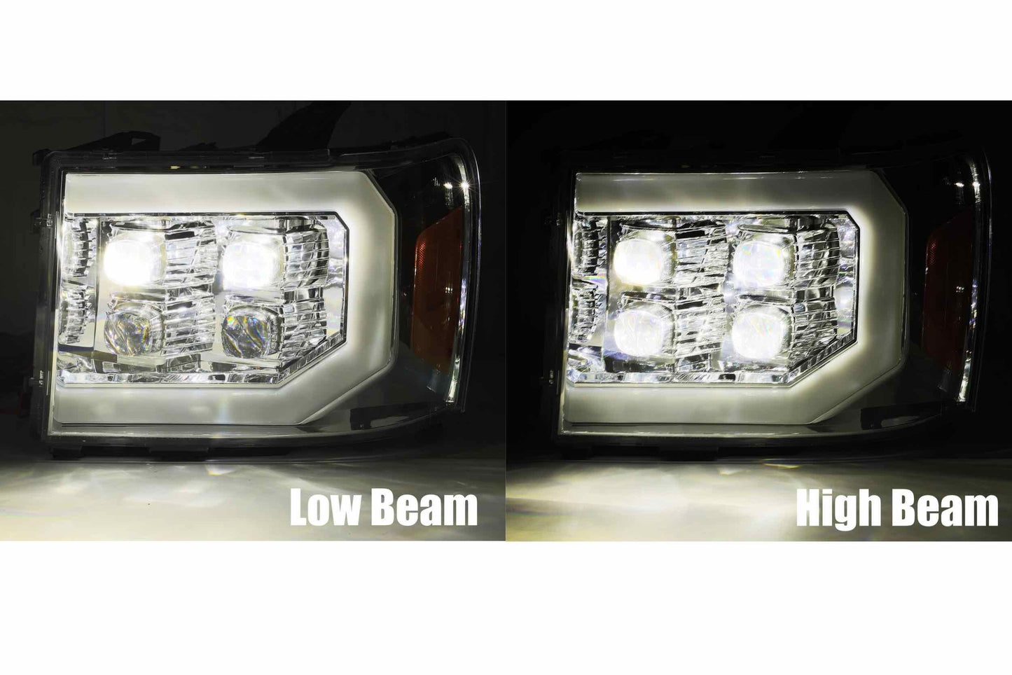 Faros delanteros LED ARex Nova: GMC Sierra (07-13) - Negro (juego)