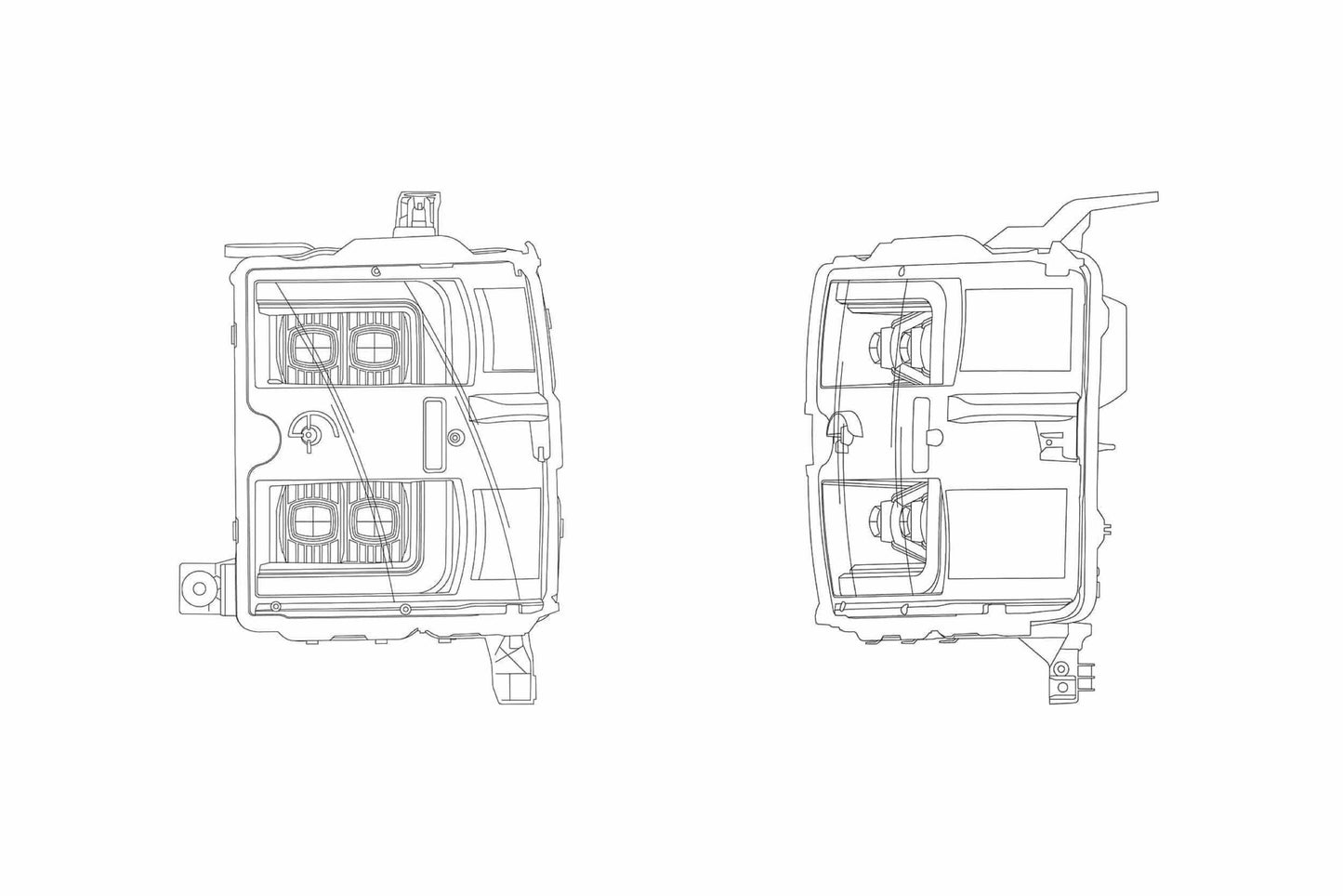 Faros delanteros LED ARex Nova: Chevy Silverado HD (15-19) - Cromados (juego)