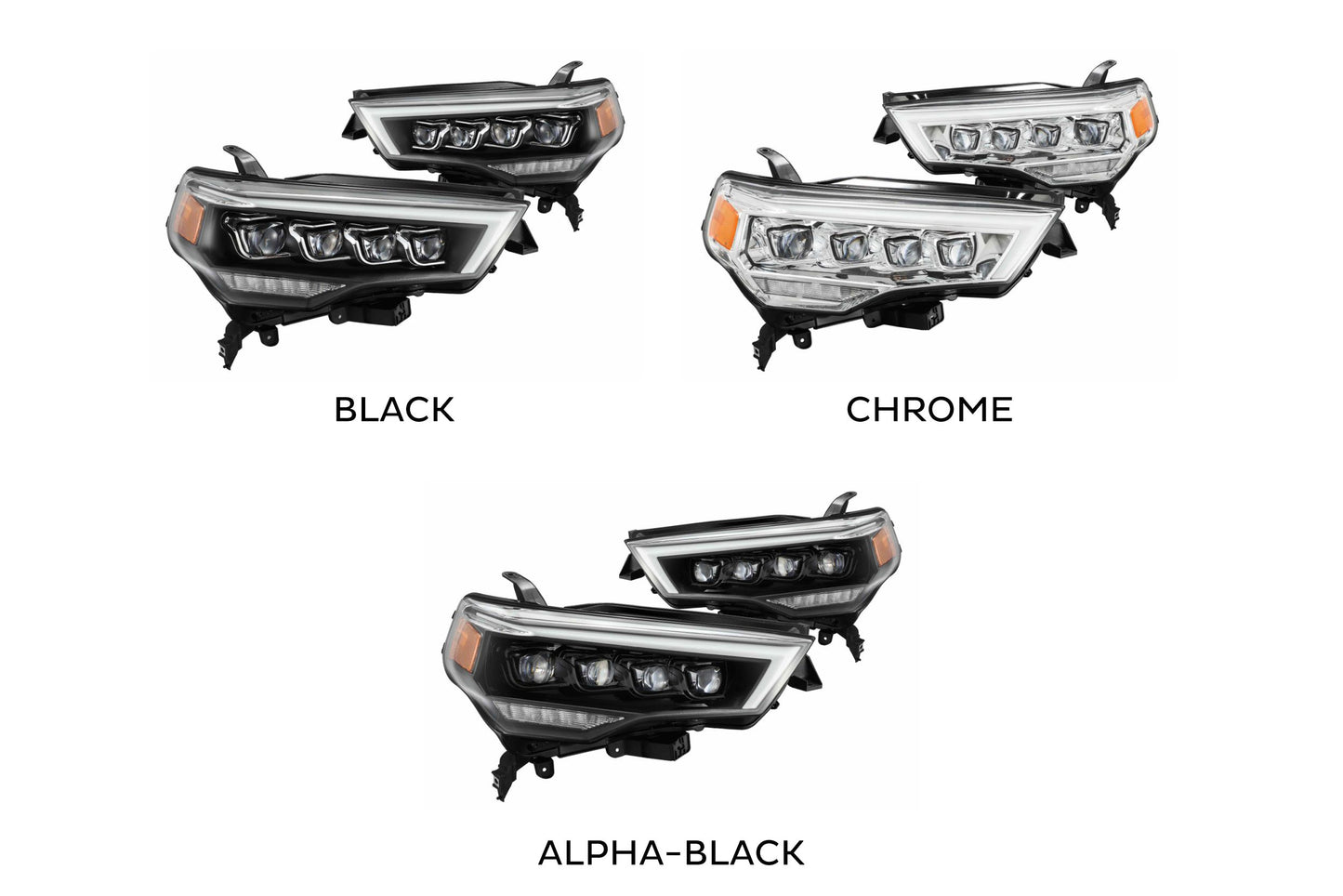 Faros delanteros LED ARex Nova: Toyota 4Runner (14-20) - Alpha-Black (juego)