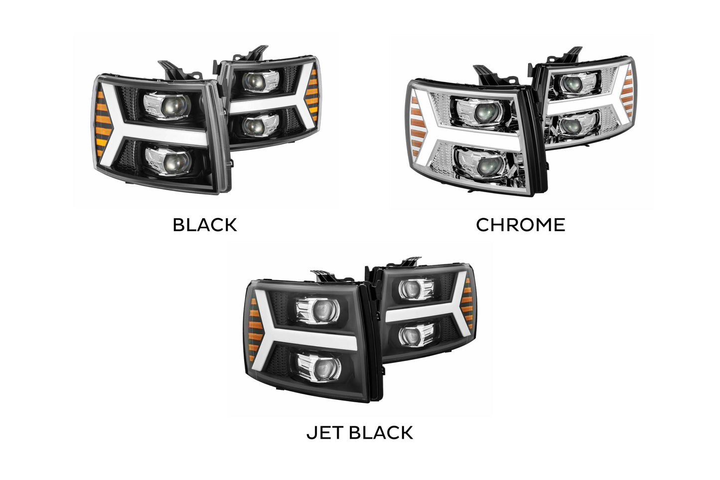 Faros delanteros halógenos ARex Pro: Chevy Silverado 1500 (07-13) - Negro azabache (juego)