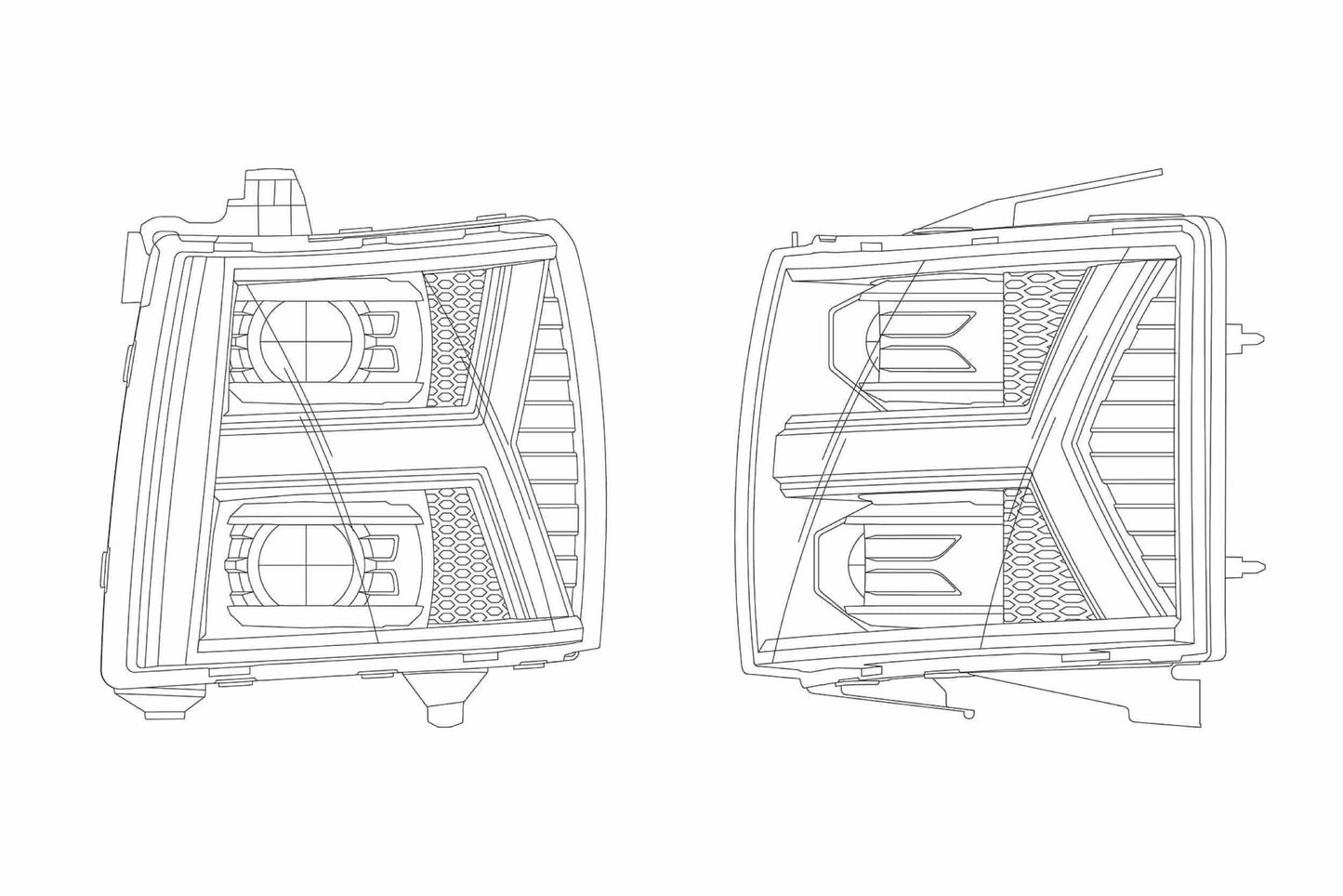 Faros delanteros halógenos ARex Pro:: Chevy Silverado 1500 (07-13) - Cromados (juego)
