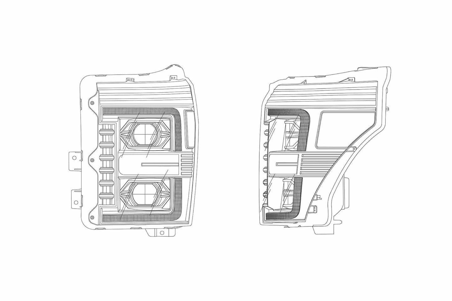 Faros delanteros halógenos ARex Pro: Ford Super Duty (11-16) - Cromados (juego)