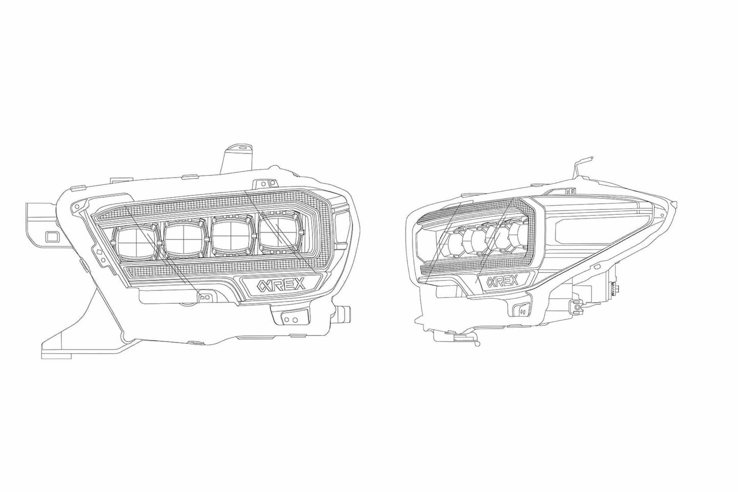 Faros delanteros LED ARex Nova: Toyota Tacoma (16-20) - Cromados (juego)