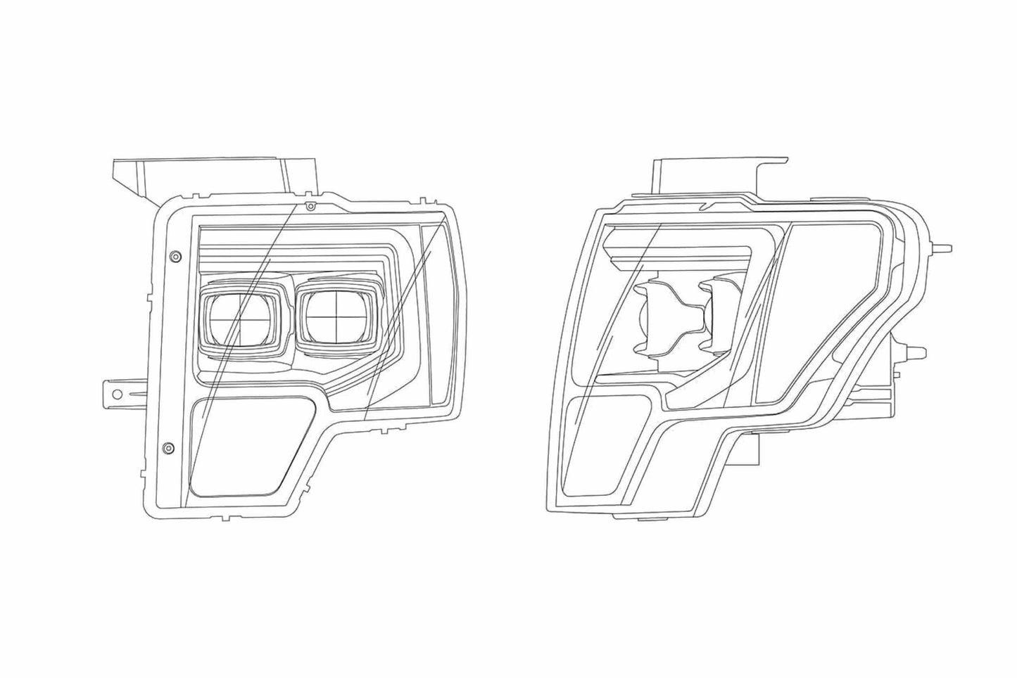 Faros delanteros halógenos ARex Pro: Ford F150 (09-14) - Cromados (juego)