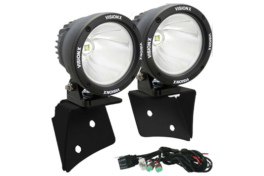 Vision X Ditch Light LED Lighting System: Jeep JK (07-17) (2x 4.5in Optimus Halo Pods)