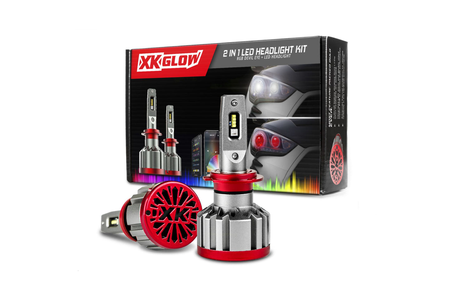 XKChrome RGB LED Bulbs: H11 w/ Controller (Pair)