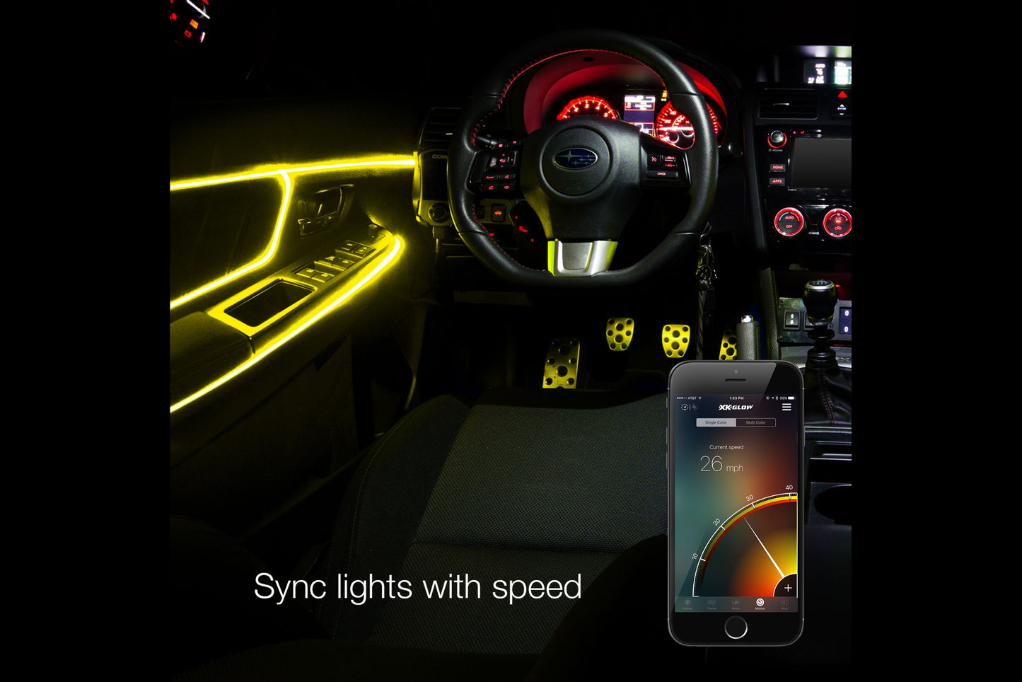 Kit de luces LED RGB con efecto de fibra óptica XKChrome: 6 tiras de 6 pies