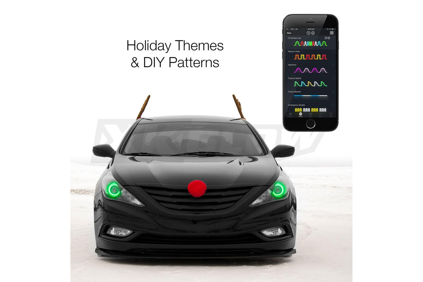 Kit de halo LED RGB XKChrome: 90 mm (con controlador) (par)