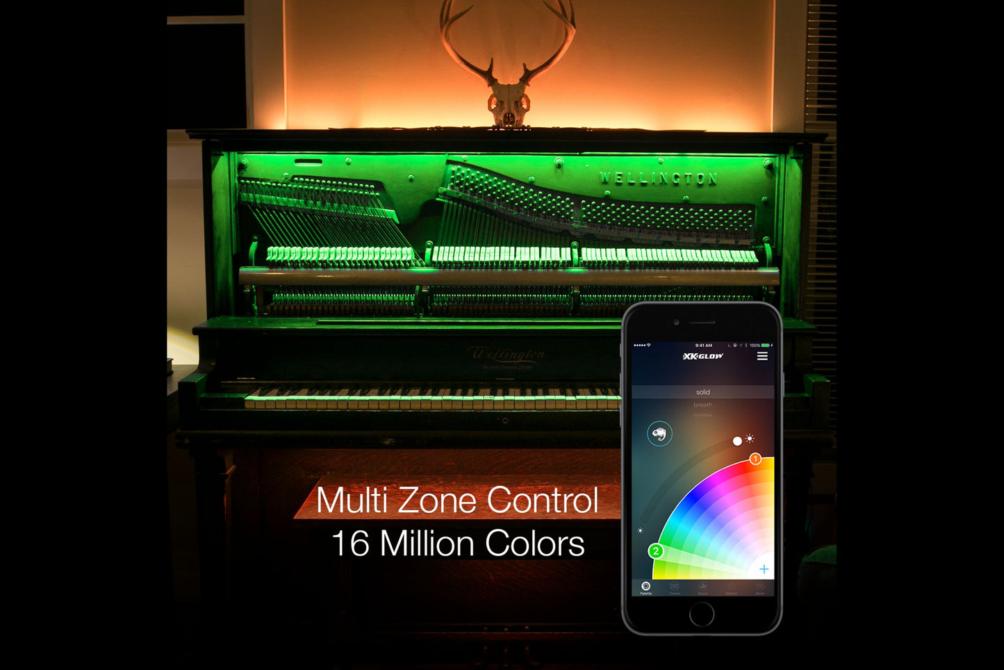 Kit de iluminación decorativa LED RGB XKChrome para el hogar: 4 tiras de 36 pulgadas