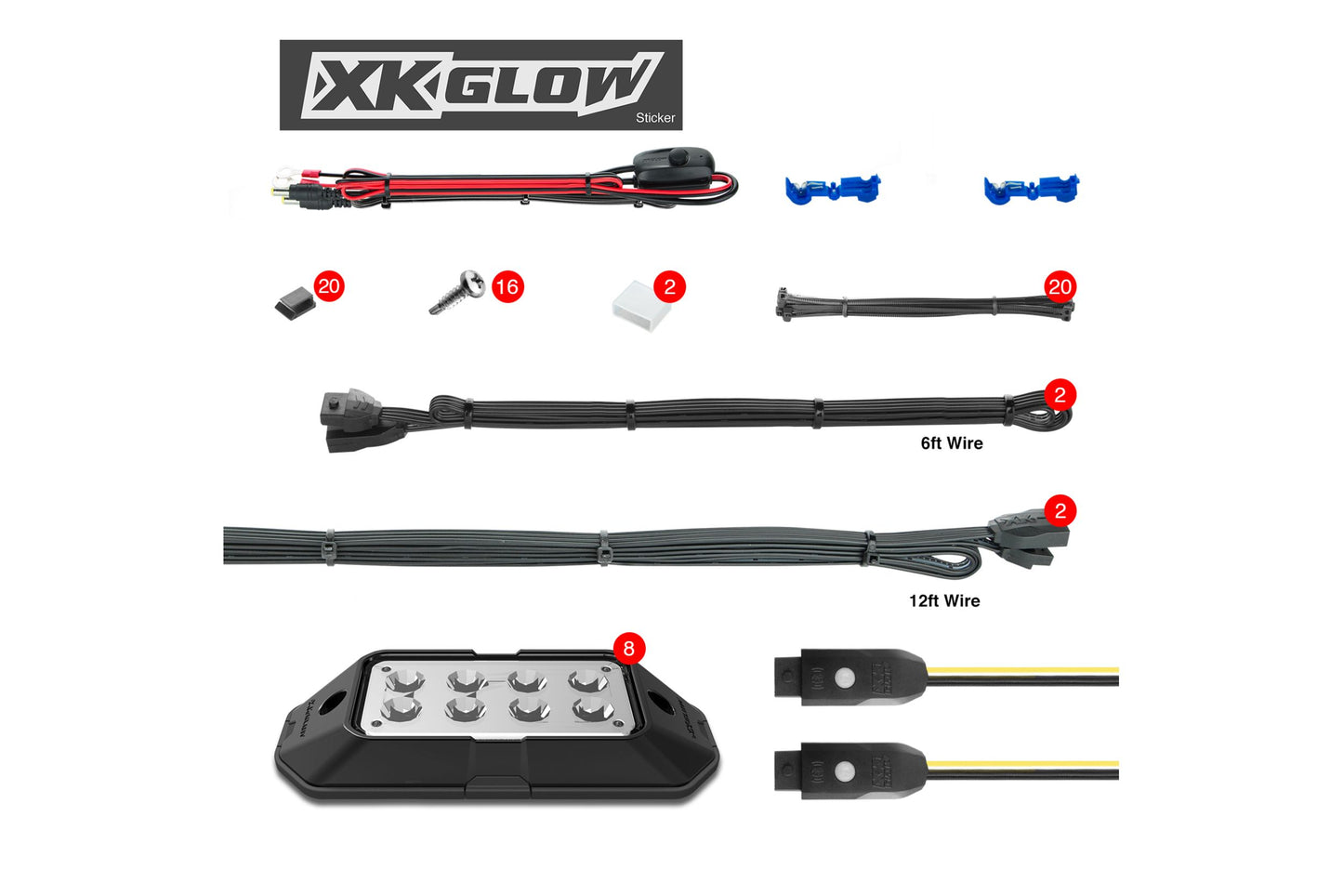 XKGlow LED Rock Light Kit: White / 10pc