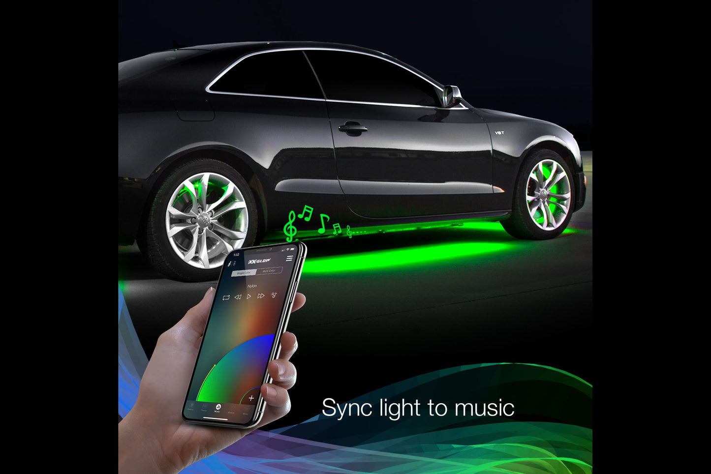 XKChrome RGB LED Wheel Rings: 15in / 4pc Set w/ Dash Mount Controller