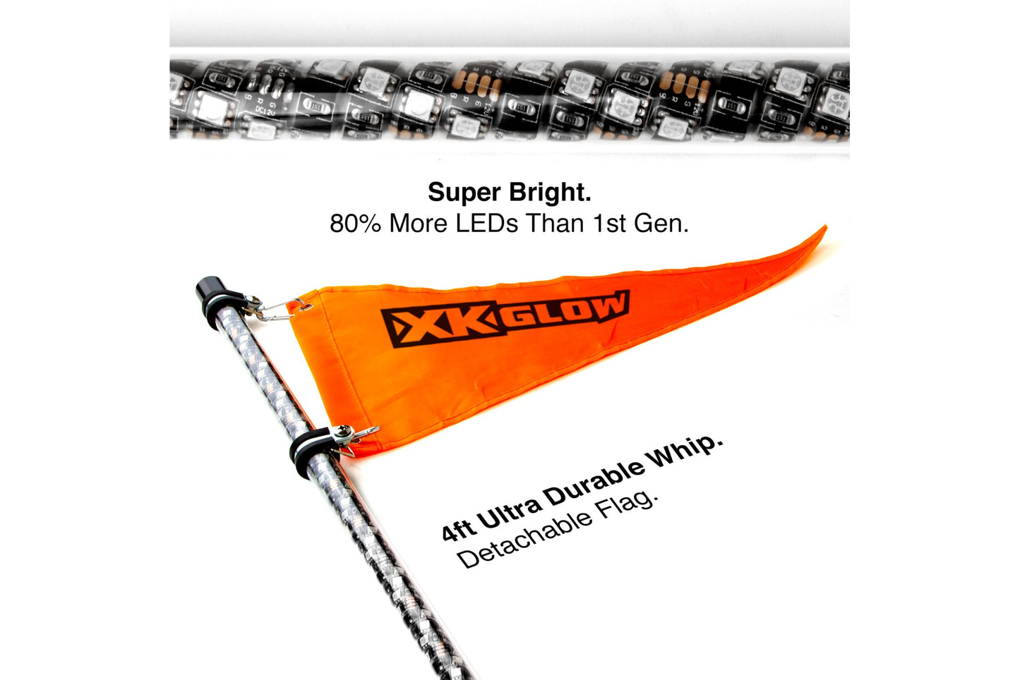 XKChrome RGB LED Whip Lights: 48in / Pair
