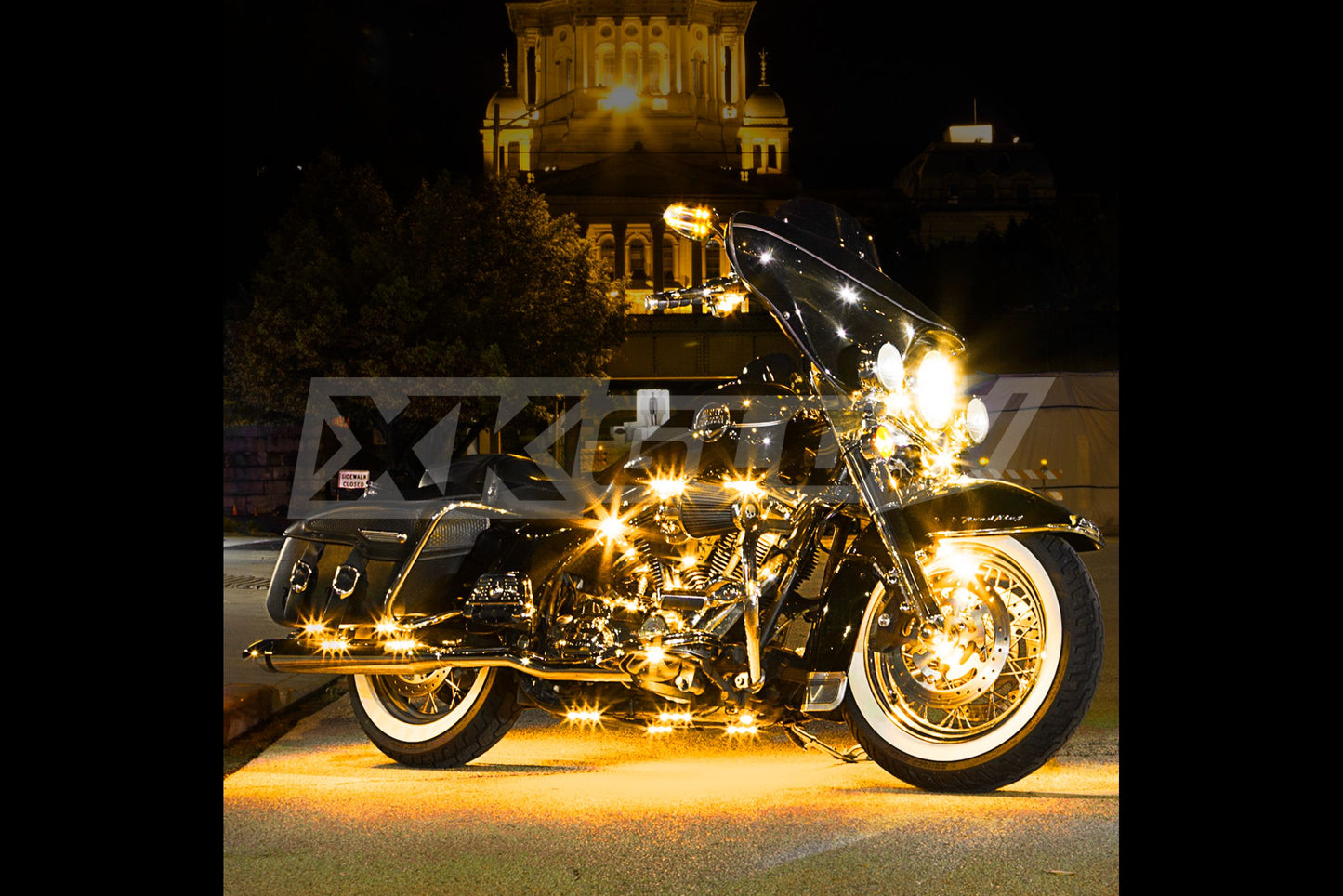 XKGlow Accent Light Kit: Red / 8x Pods, 2x 8in Strips