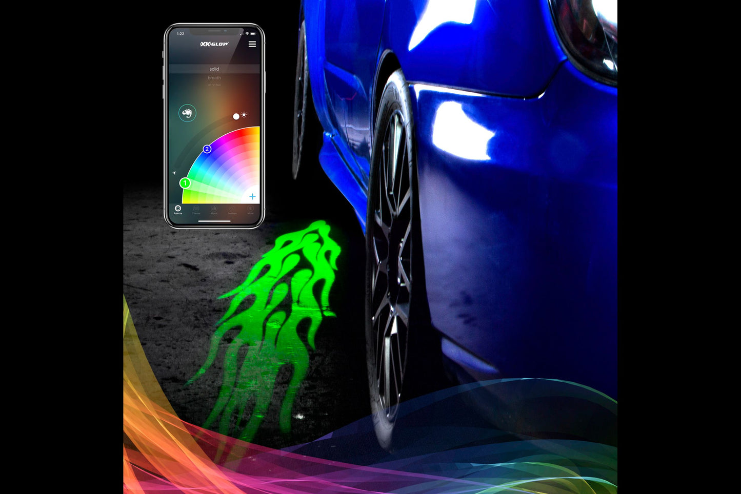 XKGlow CurbFX Projector Accent Lights: Flame (4pk)