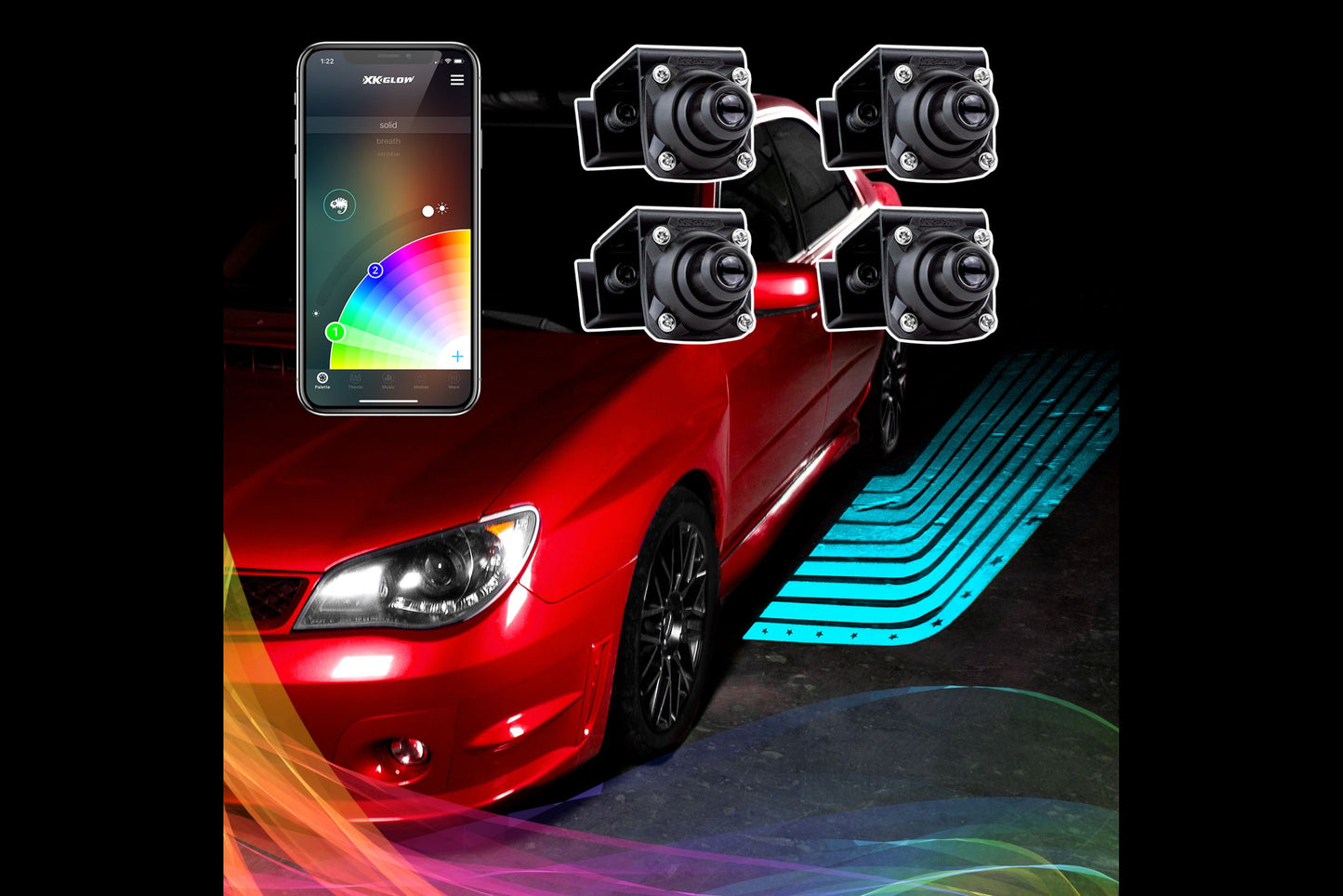 Luces decorativas para proyector XKGlow CurbFX: alas de ángel (par)