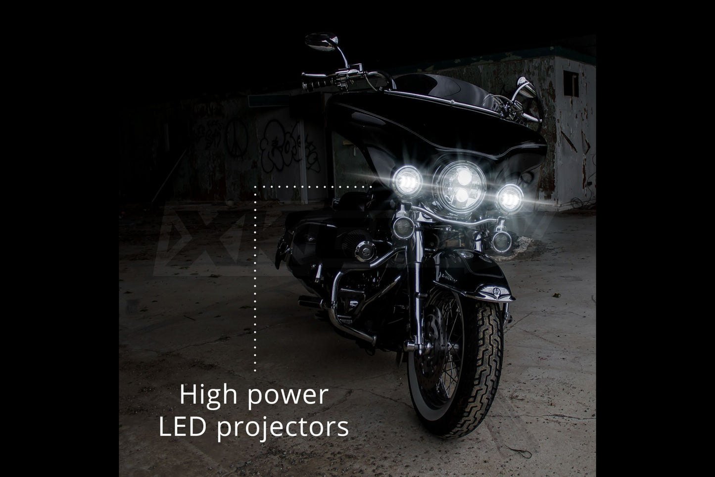 XKGlow Motorcycle Highway Bar Switchback Driving Lights: Chrome