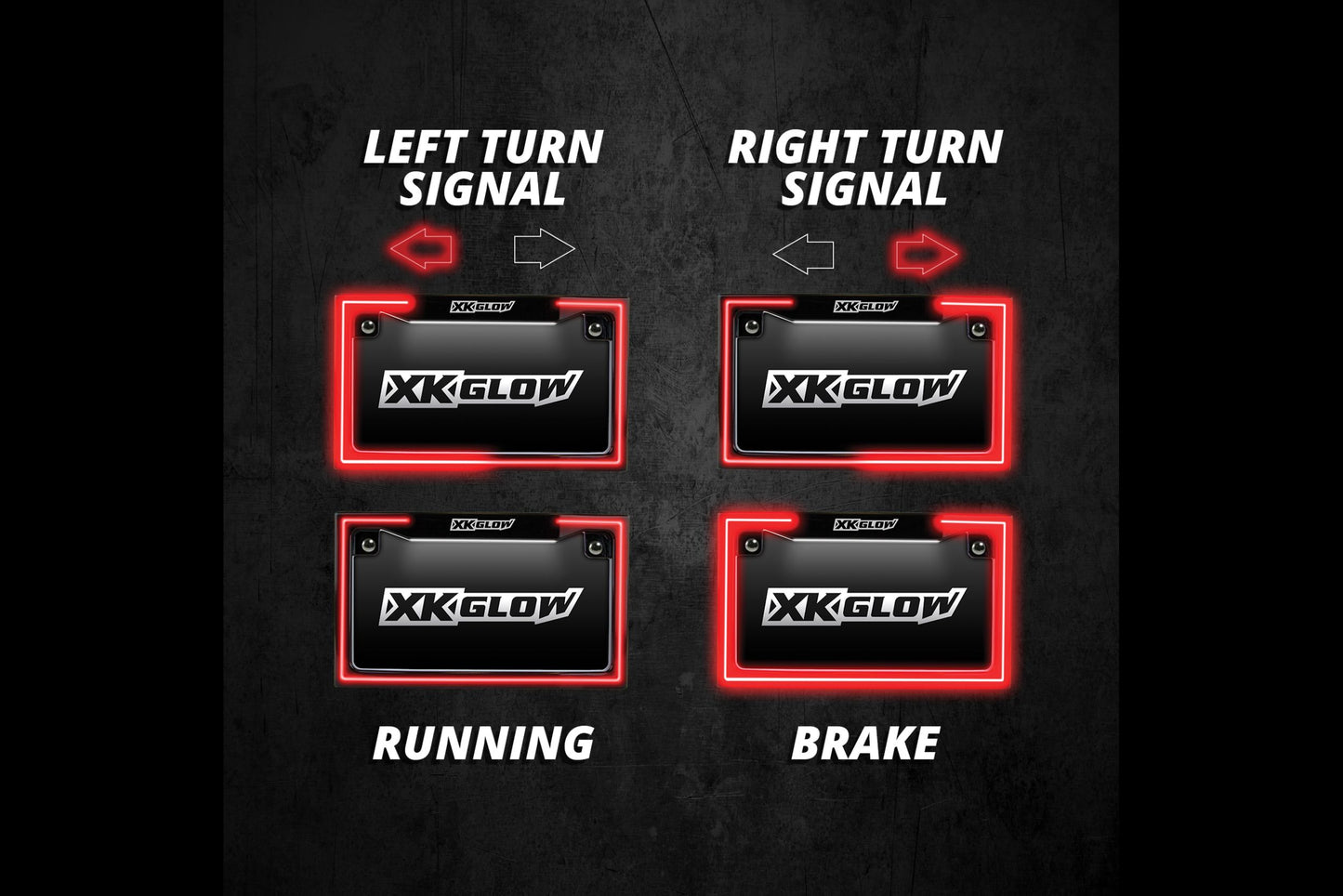 XKGlow Motorcycle Plate Frame: Chrome / White LEDs