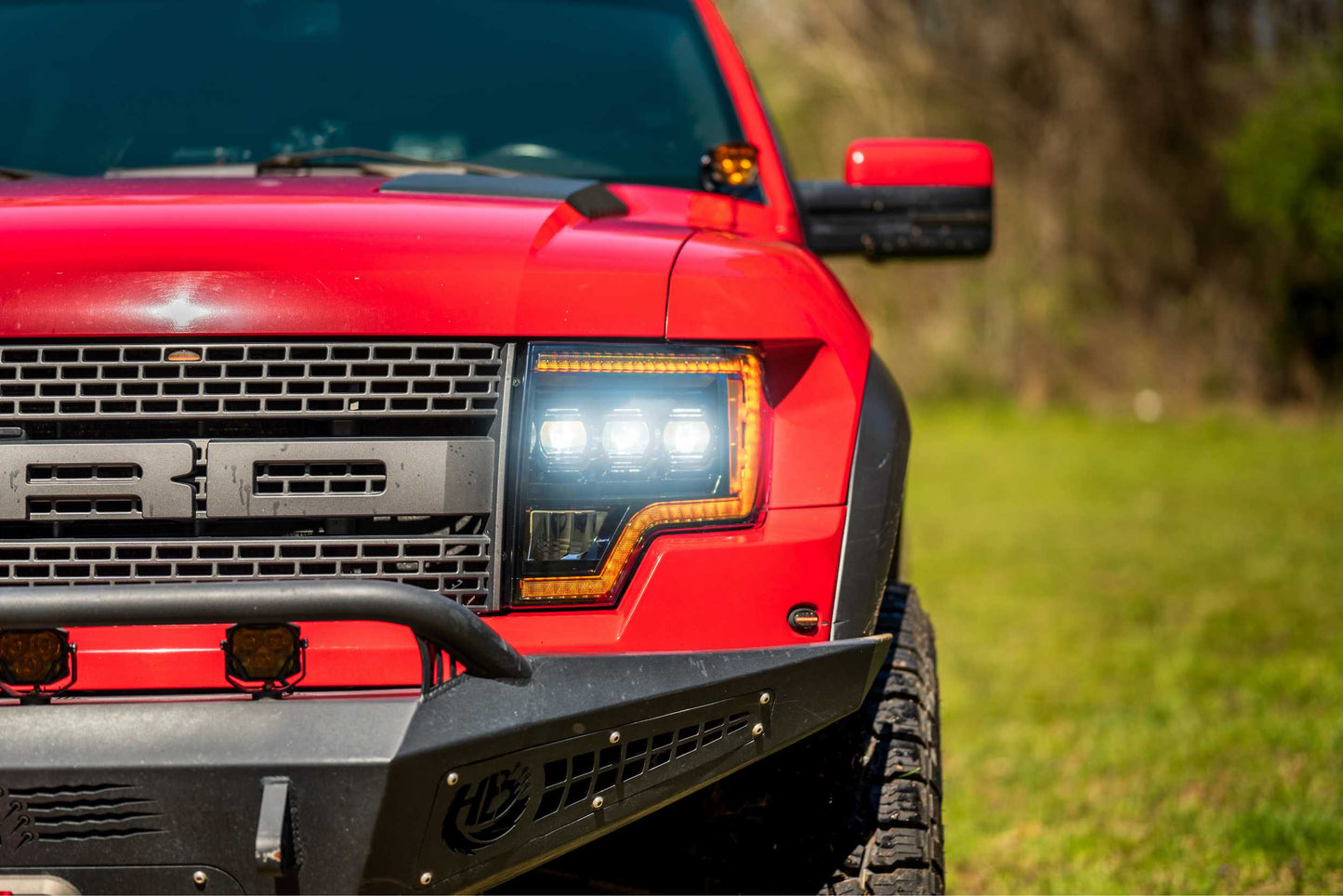 XB LED Headlights: Ford F150 & Raptor (09-14) (Pair / ASM Amber DRL)