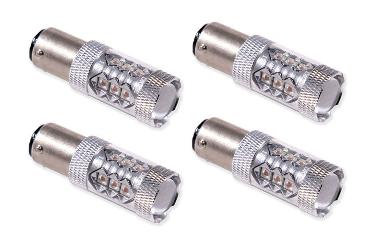 Bombilla LED 1157 XP80 LED roja dinámica de cuatro diodos