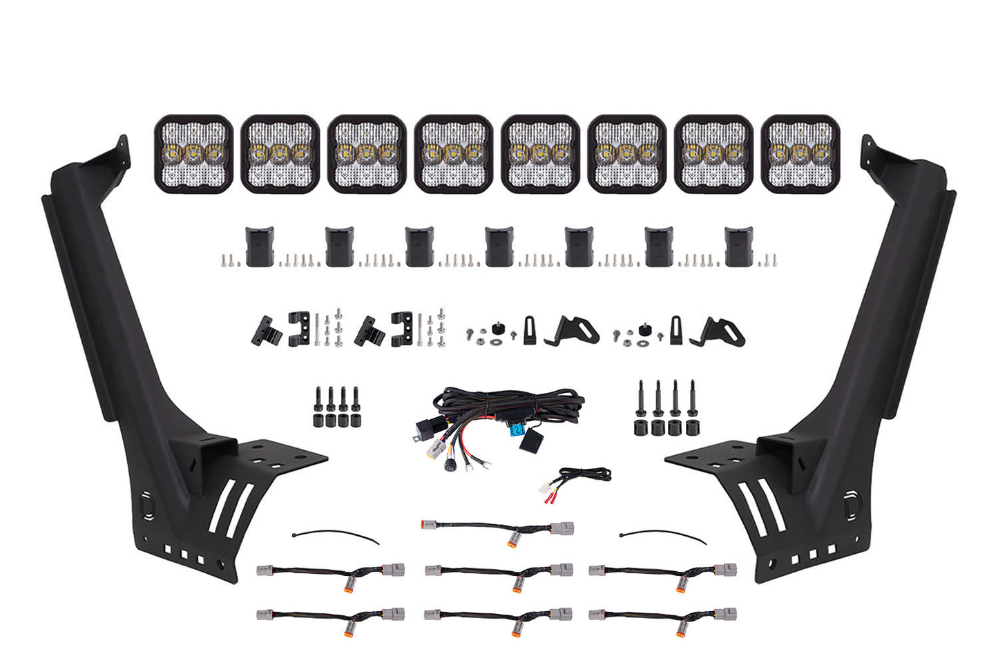 Jeep JL SS5 Pro CrossLink Windschutzscheibe Weiß Combo Lightbar Kit Diode Dynamics