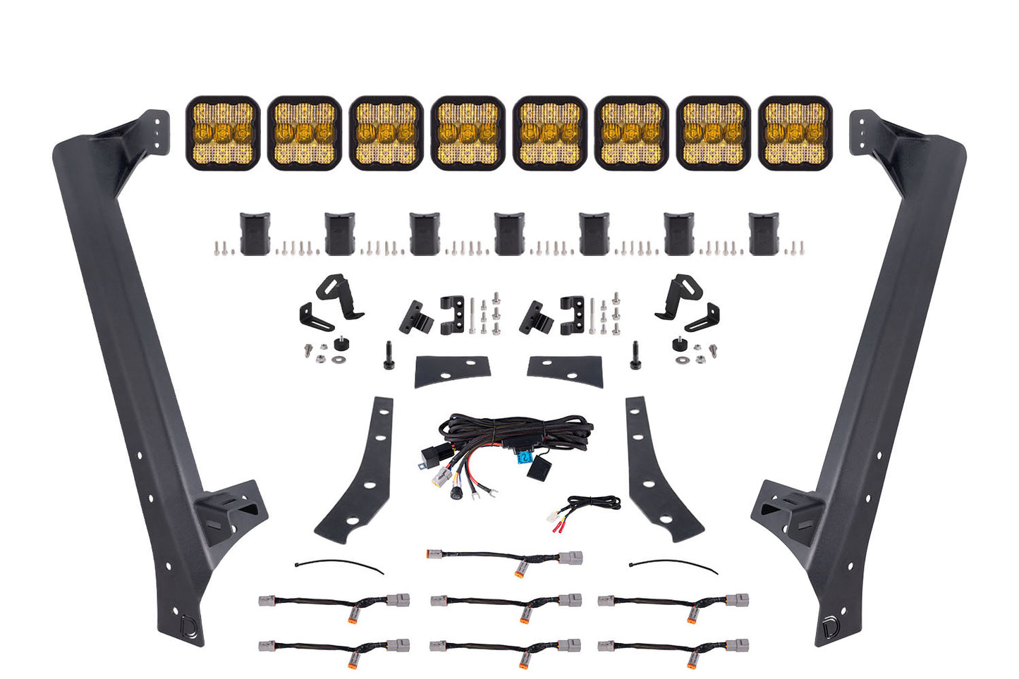 Jeep JK SS5 Pro CrossLink Windschutzscheibe Gelb Combo Lightbar Kit Diode Dynamics